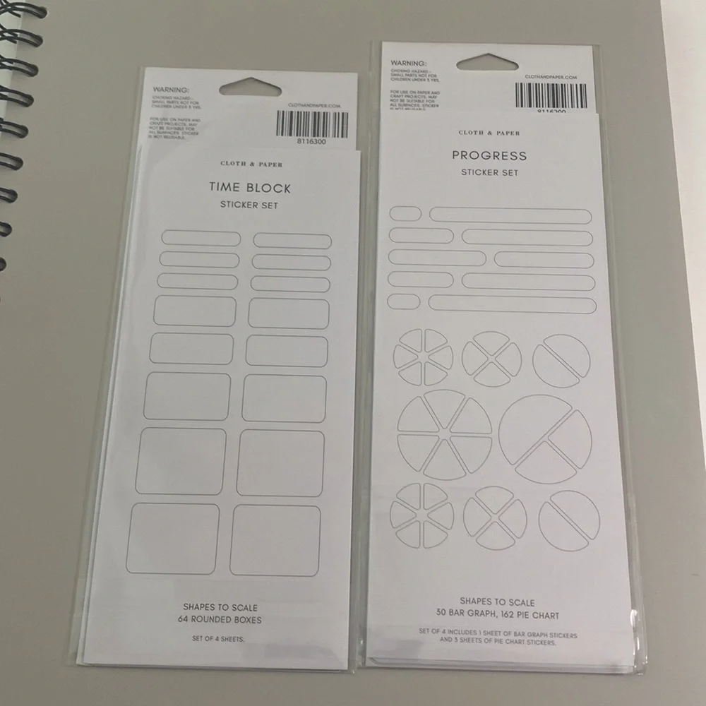 Cloth & Paper Time Block Notebook and Stickers - Picture 4 of 5